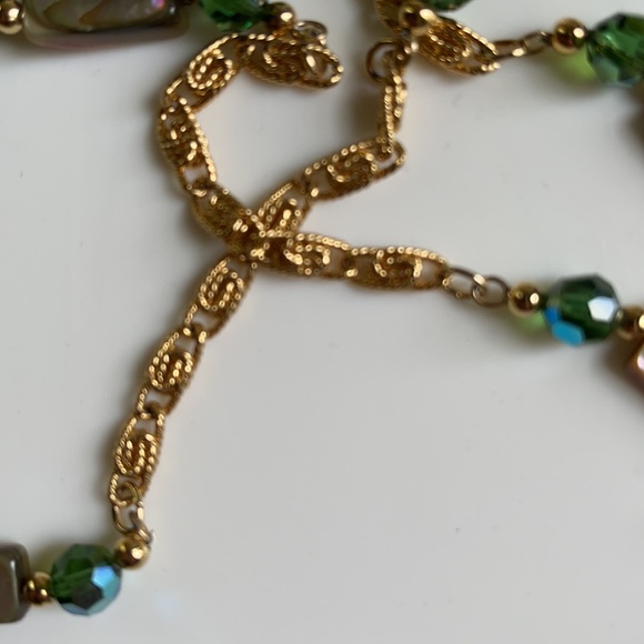 VTG Napier Orange Abalone/Green Tourmaline Necklac - Picture 5 of 7